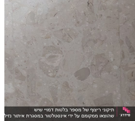 אריחי שיש בגוון בהיר עם דוגמאות טבעיות